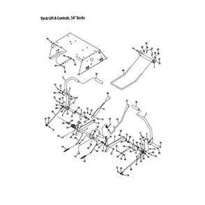54" Deck Lift/Controls Diagram and Parts List for RZTSERIES  Cub Cadet Lawn Tractor